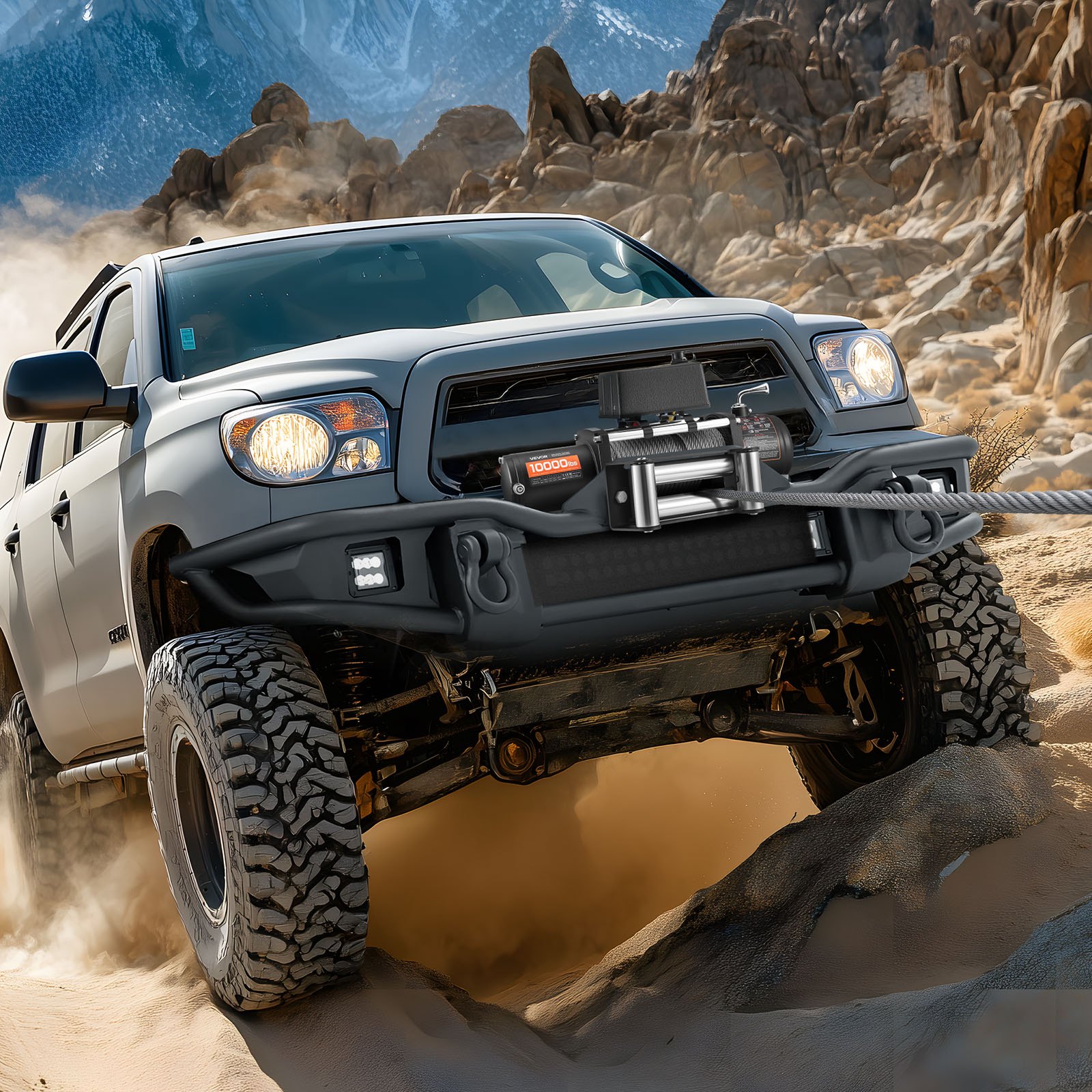 VEVOR Electric Winch, 4500 kg Load Capacity, 12V DC Truck Winch with Φ8.3 mm x 19.8 m Steel Rope, Wireless & Wired Remote Control, IP55 Waterproof for Towing SUV Jeep Trailer Boat Off-Road Vehicle