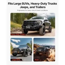 VEVOR Electric Winch, 13500 lbs Load Capacity, 12V DC Truck Winch with Φ3/8 in x 80 ft Steel Rope, Wireless & Wired Remote Control, IP55 Waterproof for Towing SUV Jeep Trailer Boat Off-Road Vehicle