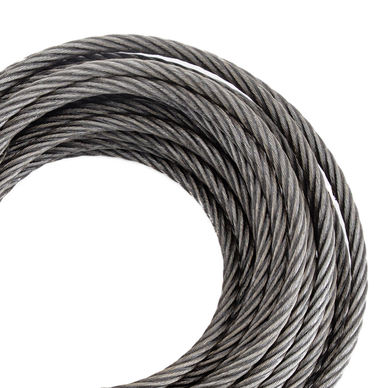Fiber Core Winch Cable 1/4" X 50' With Self Locking Hook 2200 Lbs Wire Rope