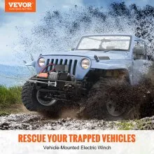 VEVOR Electric Winch, 12V 4500 lb Load Capacity Steel Rope Winch, IP55 1/4” x 39ft ATV UTV Winch with Wireless Handheld Remote & 4-Way Fairlead for Towing Jeep Off-Road SUV Truck Car Trailer Boat