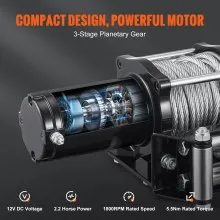 VEVOR Electric Winch, 12V 4500 lb Load Capacity Steel Rope Winch, IP55 1/4” x 39ft ATV UTV Winch with Wireless Handheld Remote & 4-Way Fairlead for Towing Jeep Off-Road SUV Truck Car Trailer Boat