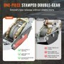 VEVOR Come Along Winch, 2 Ton (4,409 lbs) Pulling Capacity, 12 ft Steel Cable, 2 Hooks, Heavy Duty Ratchet Power Puller Tool with Dual Gears, Automotive Hoist Cable Puller Ideal for Vehicle Rescue