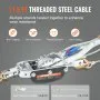 VEVOR come along winch with 11.5 ft threaded steel cable, showcasing its durability features.