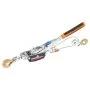 VEVOR come along winch with steel cable, dual hooks, and orange handle for heavy-duty lifting and pulling.