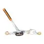 VEVOR come along winch with orange handle and dual hooks for heavy-duty lifting and pulling.