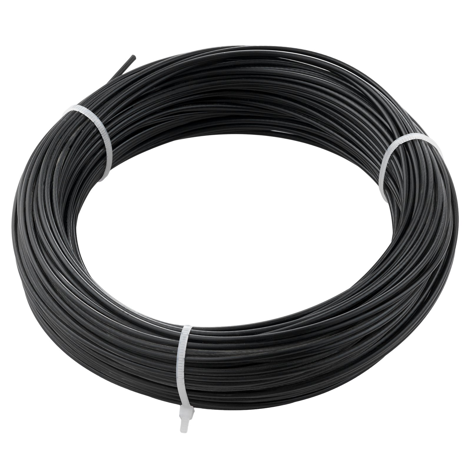 VEVOR Vinyl Coated Wire Rope Kit, 3/32 Cable Through 1/16 Diameter Stainless Steel, 7x7 Strands Construction with 189 Accessories for String Lights, Clothesline, Vine, 164 ft Black
