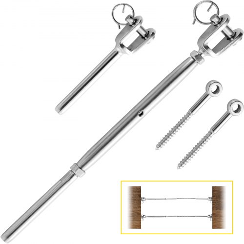 Vevor Steel Cable Railing Kit Wire Railing 316 Stainless Fit 1/8" Cable 12 Sets