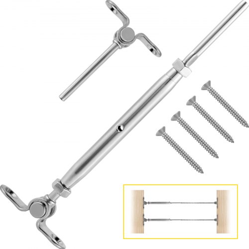 Vevor Steel Cable Railing Kit Wire Railing T316 Stainless Fit 1/8" Cable 14 Sets