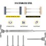 Vevor Steel Cable Railing Kit Wire Railing T316 Stainless Fit 1/8" Cable 14 Sets