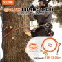 VEVOR 12,7 mm Noyau en acier Flipline 10 pi (3 m) Arboriste Flipline pour protection contre les chutes