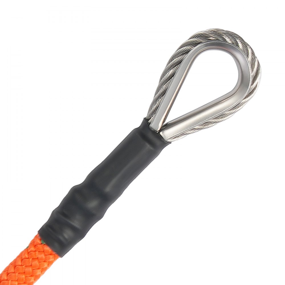 VEVOR 16mm Steel Core Flipline, 8ft(2.4m) Arborist Flipline, Flip Line for Tree Climbing with Alloy Steel Snap Hook & Aluminum Alloy Carabiner, 30KN Breaking Tension for Fall Protection, Tree Climber