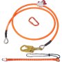 VEVOR 16mm Steel Core Flipline, 8ft(2.4m) Arborist Flipline for Tree Climbing with Alloy Steel Snap Hook & Aluminum Alloy Carabiner, 33KN Breaking Tension for Fall Protection, Tree Climber