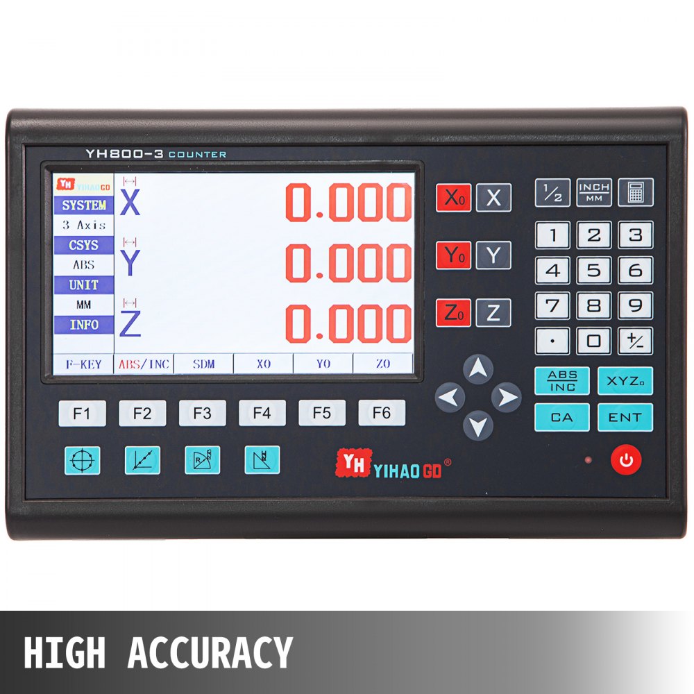 VEVOR Digital Readout Mill, 3 Axis, Precision DRO Display Linear Scale Encoder, 0.2μm Resolution, for CNC Milling Cutting Machine