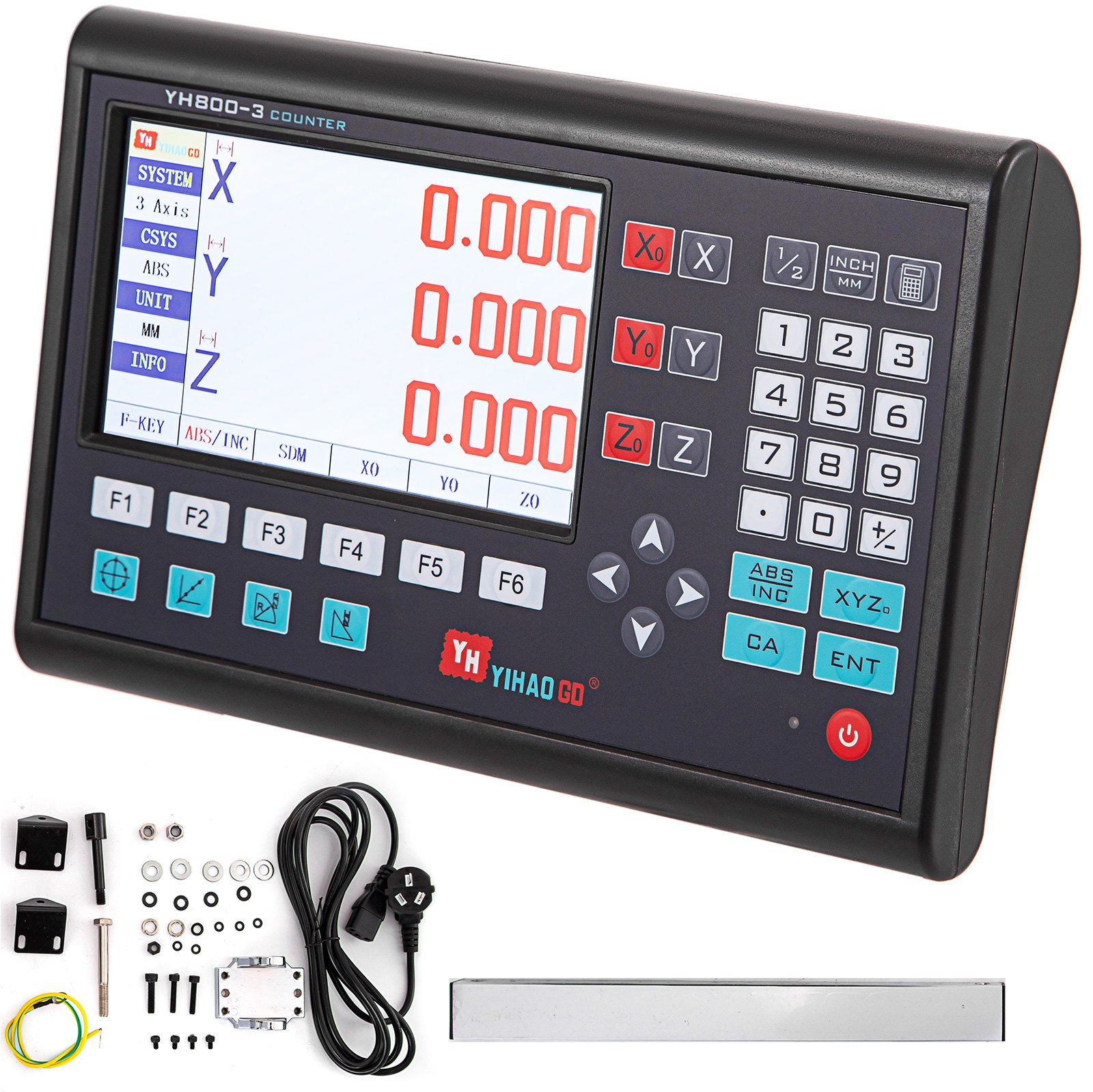 VEVOR Digital Readout Mill, 3 Axis, Precision DRO Display Linear Scale Encoder, 0.2μm Resolution, for CNC Milling Cutting Machine