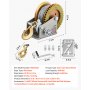 VEVOR Boat Winch, 726 kg Hand Winch, Heavy Duty Manual Rope Crank with 10m Steel Wire, Portable Two-Way Ratchet, Anti-Slip Handle, Easy Installation Gear for Boat Trailer ATV Towing
