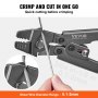 VEVOR Wire Rope Crimping Tool and Cutter Up To 2.2mm Wire Cable Crimps, 1/64" - 3/32" Crimping Loop Sleeve Kit and 160pcs Aluminum Buckles, Fishing Crimping Tool Wire Rope Thimbles Kit