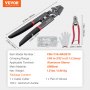 VEVOR Crimping Tool, Up To 2.2mm Wire Rope Crimping Tool, Crimping Loop Sleeve Kit with a Cable Cutter and 160pcs Aluminum Buckles, Teflon Coating Anti-Rust Fishing Crimping Tool