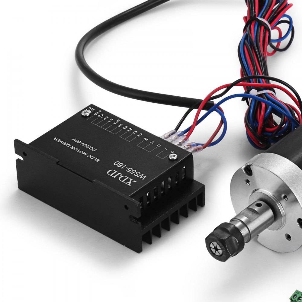 VEVOR CNC Spindle Motor, 0.4KW DC Brushless Spindle Motor W/ Clamp & Switching Power Supply & Speed Controller for DIY Engraving