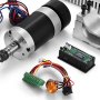 Motor de husillo CNC VEVOR, Motor de husillo sin escobillas de CC de 0,4 kW con abrazadera y fuente de alimentación conmutada y controlador de velocidad para grabado DIY