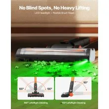 VEVOR Cordless Vacuum Cleaner, 40KPA Max Suction, Rechargeable Anti-Tangle Stick Vacuum with LED Display Screen, Lightweight Handheld Vac with 47mins Runtime for Home, Carpet, Pet Hair, Hard Floor