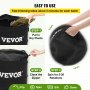 VEVOR dry trimmer kit tutorial with steps: put in dry plants, close the zipper, and spin for 5-20 rotations.