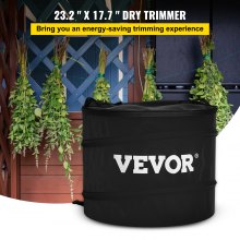 VEVOR Dry Trimming Kit, 3.2 lbs Lightweight Bud Trimmer, Bundle with 1 Trim Bag, 4 Scissors, 1 Pair of Ratchet Hangers, 10 Pack of Turkey Bags and 10 Zip Ties, for Leaves, Buds, and Flowers, Black