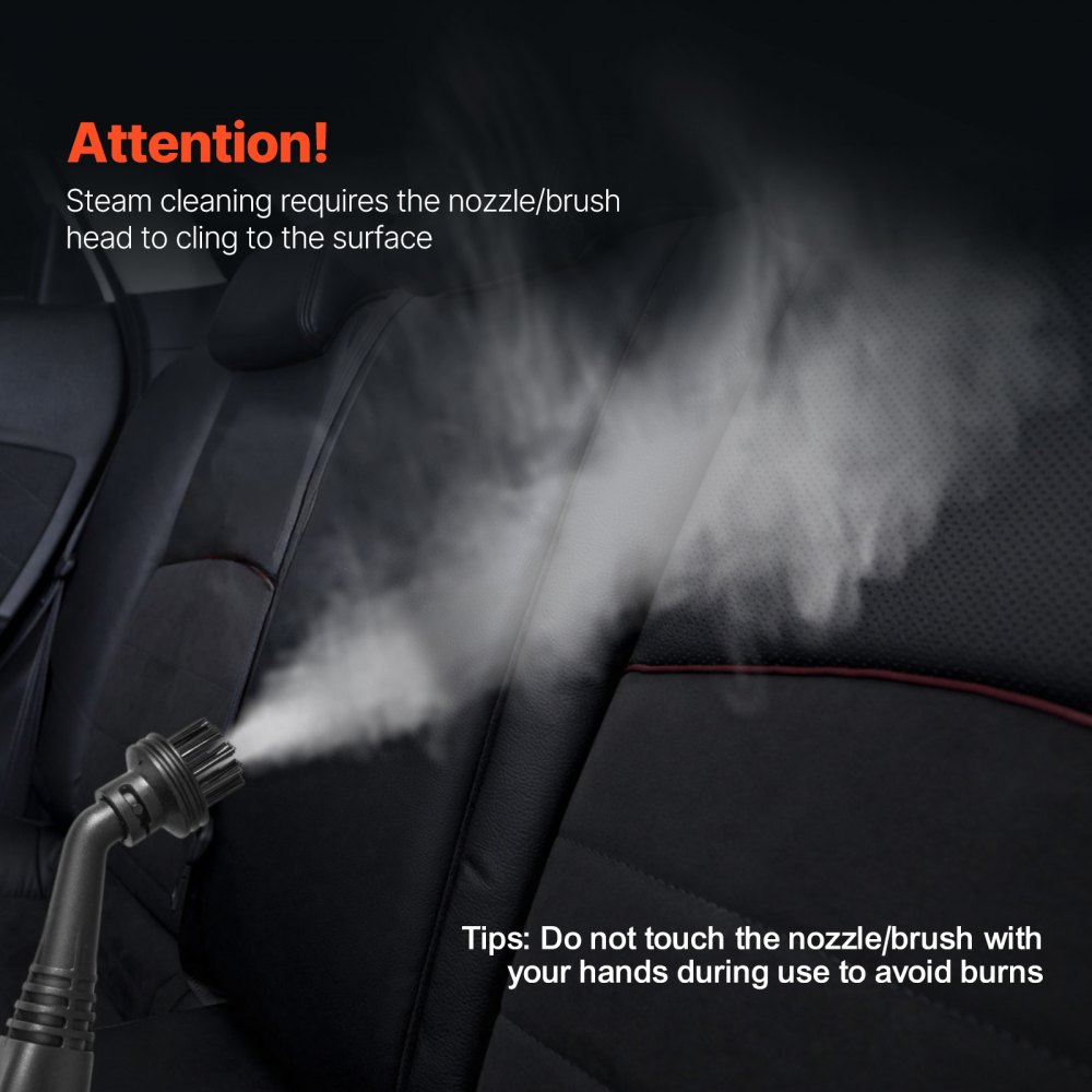 Limpiador a vapor VEVOR, potente vaporizador multiusos con 27 accesorios, cable de alimentación extralargo, tanque de 1,4 litros y mango portátil, para lechada, azulejos, pisos, electrodomésticos, hogar y automóvil.