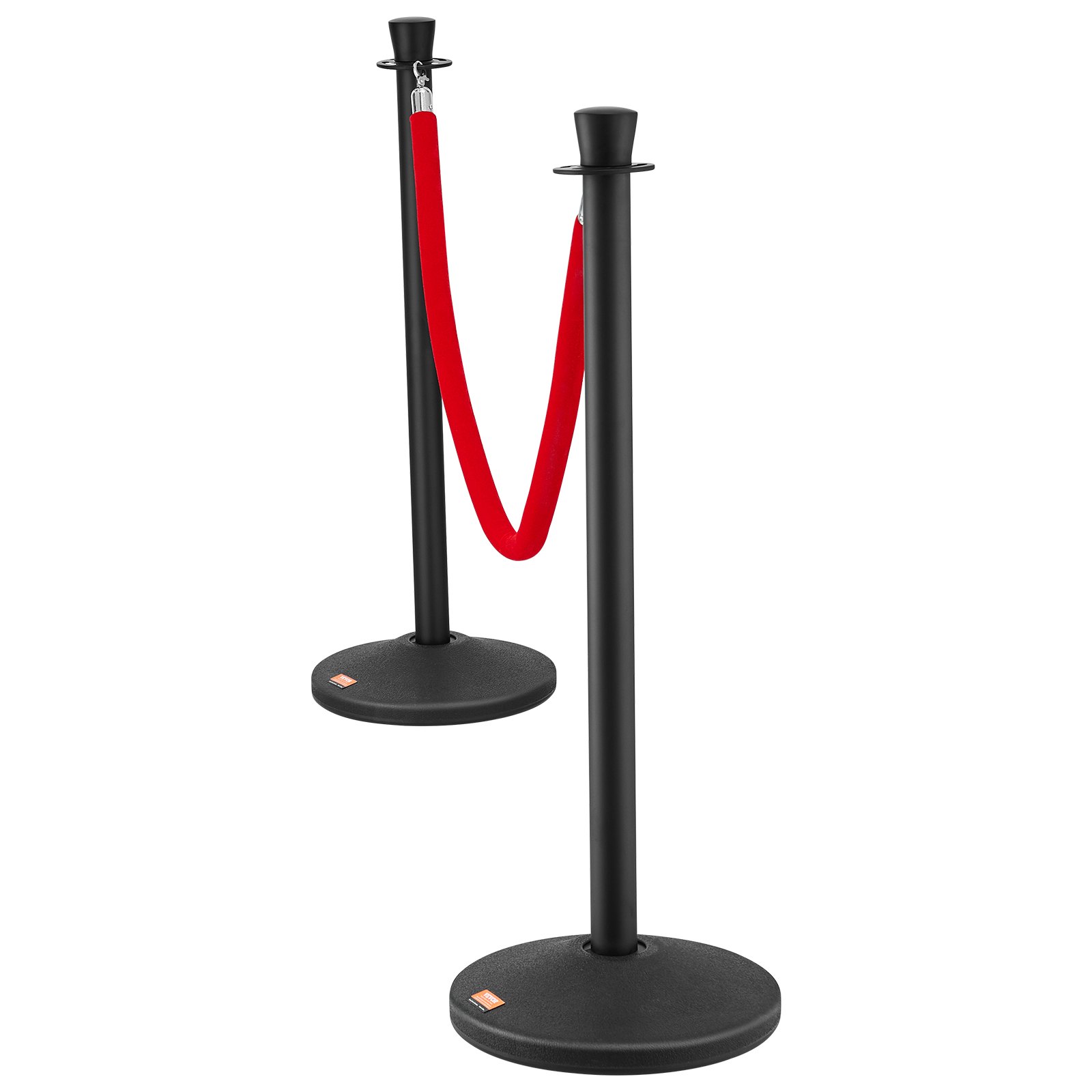 VEVOR Crowd Control Stanchion Posts 6-Pack & 6PCS 5FT Velvet Ropes Fillable Base