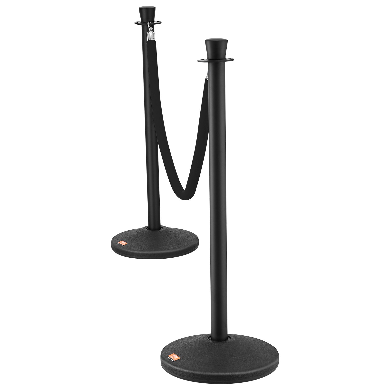 VEVOR Crowd Control Stanchion Posts 6-Pack & 6PCS 5FT Velvet Ropes Fillable Base