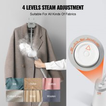 VEVOR Standing Steamer with Foldable Garment Hanger, 0.5Gallon Water Tank for 90 Minutes Continuous Steaming, Heats in 45 Seconds & Auto-Stop with Fabric Brush Aluminum Rod and Easy-roll Wheels