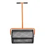 VEVOR Compost Spreader, 24.4-25.6" Height Adjustable Handle, 24" Wide, Lawn and Garden Peat Moss Roller with Side Latches, Powder Coated Steel Mesh Basket for Spreading Manure, Topsoil, Black