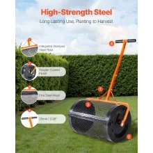 VEVOR Compost Spreader 24 in Peat Moss Spreader with T-Shaped Handle for Yard