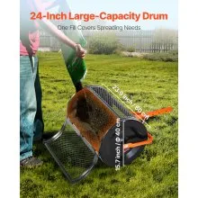 VEVOR Compost Spreader 24 in Peat Moss Spreader with T-Shaped Handle for Yard