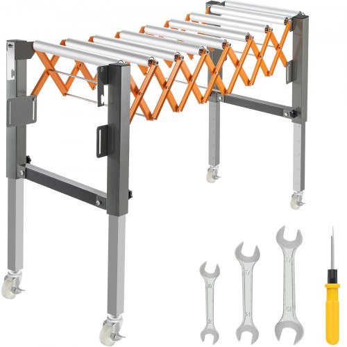 VEVOR Adjustable Gravity Wheel 9 Roller Conveyor 69-140cm Length 50-80cm Height