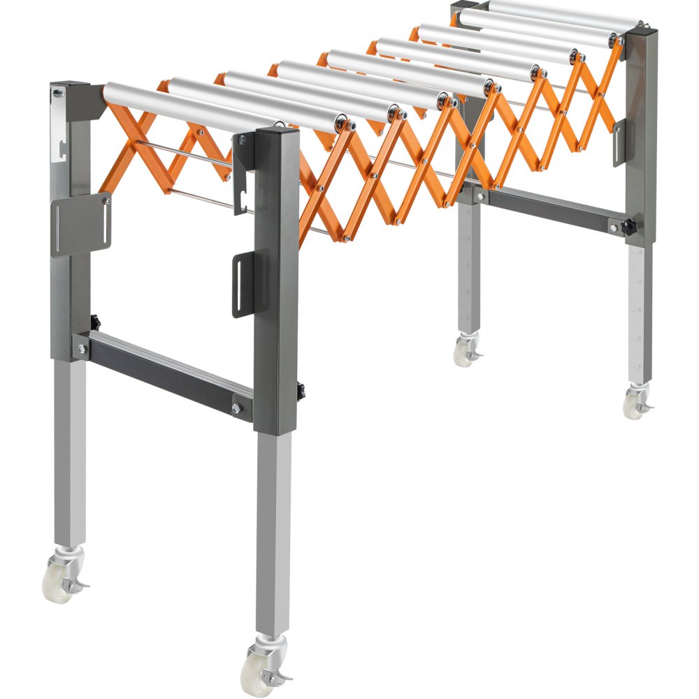 VEVOR Adjustable Gravity Wheel 9 Roller Conveyor 69-140cm Length 50-80cm Height