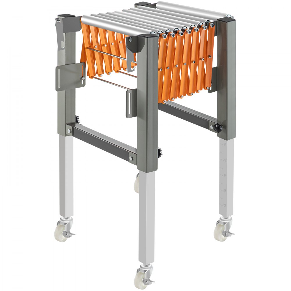 VEVOR Adjustable Gravity Wheel 9 Roller Conveyor 69-140cm Length 50-80cm Height