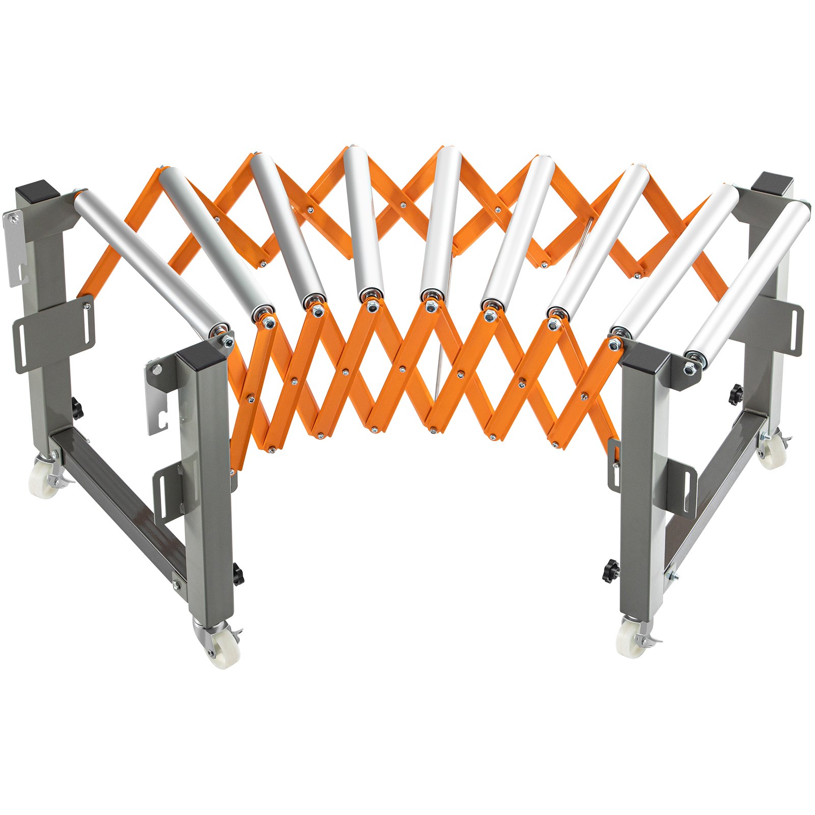 VEVOR Adjustable Gravity Wheel 9 Roller Conveyor 69-140cm Length 50-80cm Height