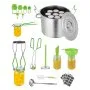 VEVOR Canning Supplies Starter Kit, 11 Pieces Stainless Steel Water Bath Canning Kit for Beginners, Canning Tools Set: Pot, Rack, Lid, Ladle, Funnel, Tongs, Jar Lifter, Wrench, Measuring Cup