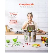 Canning Supplies Starter Kit 11 Pieces Stainless Steel Water Bath Cannner