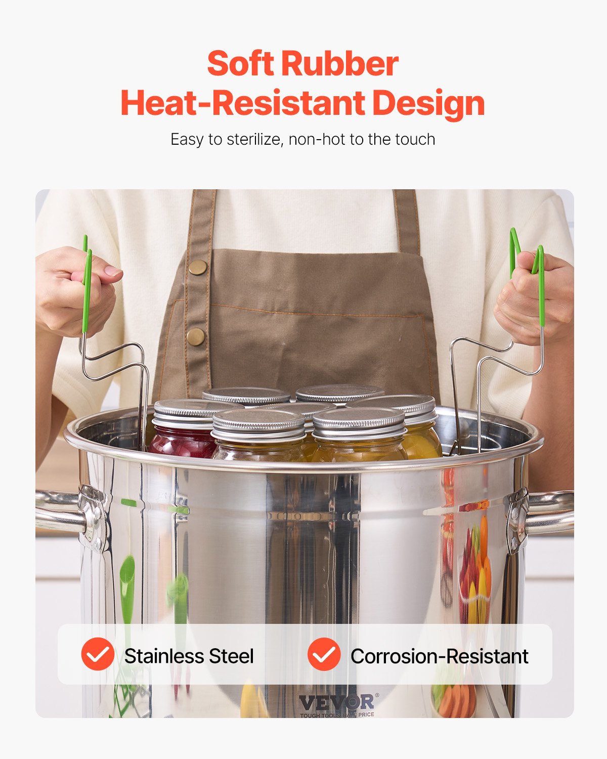 VEVOR Canning Supplies Starter Kit, 11 Pieces Stainless Steel Water Bath Canning Kit for Beginners, Canning Tools Set: Pot, Rack, Lid, Ladle, Funnel, Tongs, Jar Lifter, Wrench, Measuring Cup