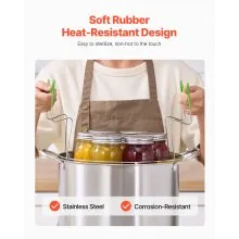 Canning Pot with Rack and Glass Lid 21 QT Stainless Steel Waterbath Canner