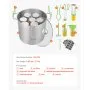 VEVOR Canning Supplies Starter Kit, 9 Pieces Stainless Steel Water Bath Canning Kit for Beginners, Canning Tools Set: Pot, Rack, Lid, Funnel, Tongs, Jar Lifter, Wrench, Magnetic Wand, Bubble Propper