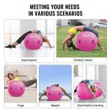 VEVOR Air Mat Tumble Track Air Spot, Round Inflatable Air Roller, Air Barrel Gymnastic Equipment with Electric Pump, Tumbling Backbend Trainer for Home Use/Gym/Yoga/Cheerleading/Beach/Park/Water, Pink