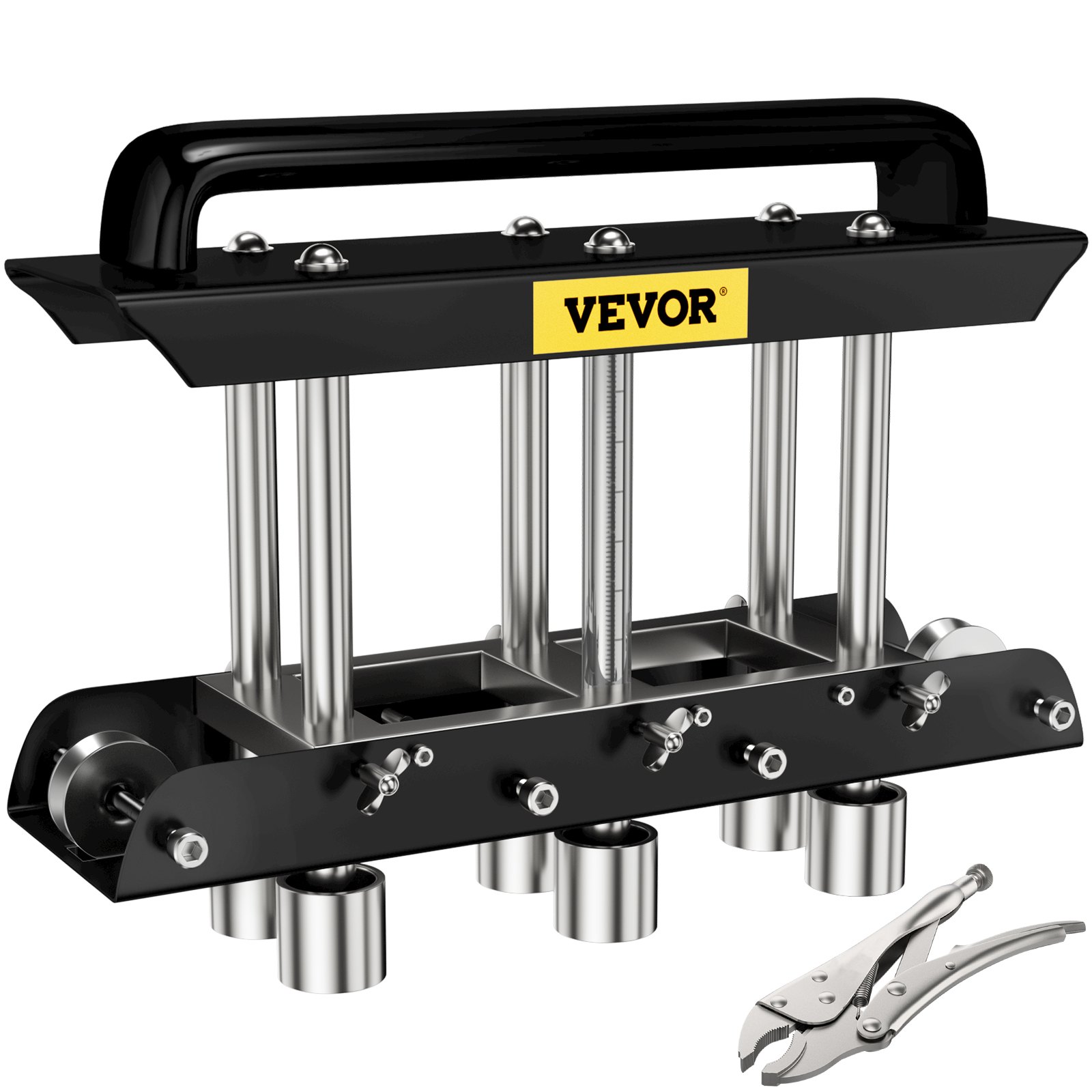 VEVOR Sheet Metal Brake, 0-90° Bending Angle, 3-Station Design Edge Roller, 0.63" to 5.7"(16-145 mm) Bend Range in 30-19 Gauge Steel, for Making Bends on a Straight Panel or Curve