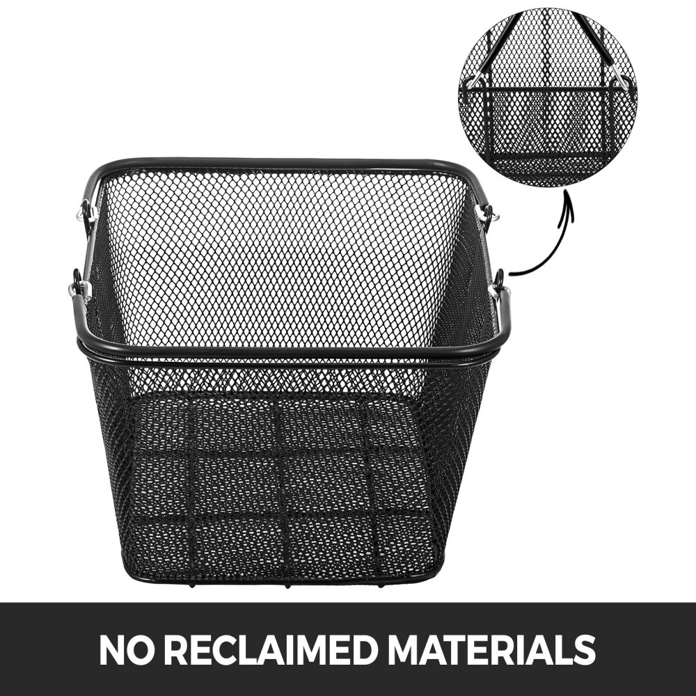 VEVOR 12PCS Shopping Baskets with Handles, Black Metal Shopping Basket, Portable Wire Shopping Basket, Black Wire Mesh shopping Basket Set for Stores Shopping