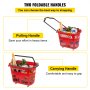 Shopping Basket with Handle on Castors- Red Pack of 6
