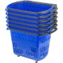 VEVOR Shopping Basket with Handle on Castors- Blue Pack of 6