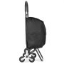 VEVOR Stair Climber Trolley Dolly, 36L Folding Shopping Cart, Grocery Cart Trolley Laundry Stair Climbing Handcart with 6 Wheels & Oxford Cloth Bag, Foldable Cart for Shopping Grocery Laundry, Black