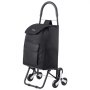 VEVOR Stair Climber Trolley Dolly, 36L Folding Shopping Cart, Grocery Cart Trolley Laundry Stair Climbing Handcart with 6 Wheels & Oxford Cloth Bag, Foldable Cart for Shopping Grocery Laundry, Black
