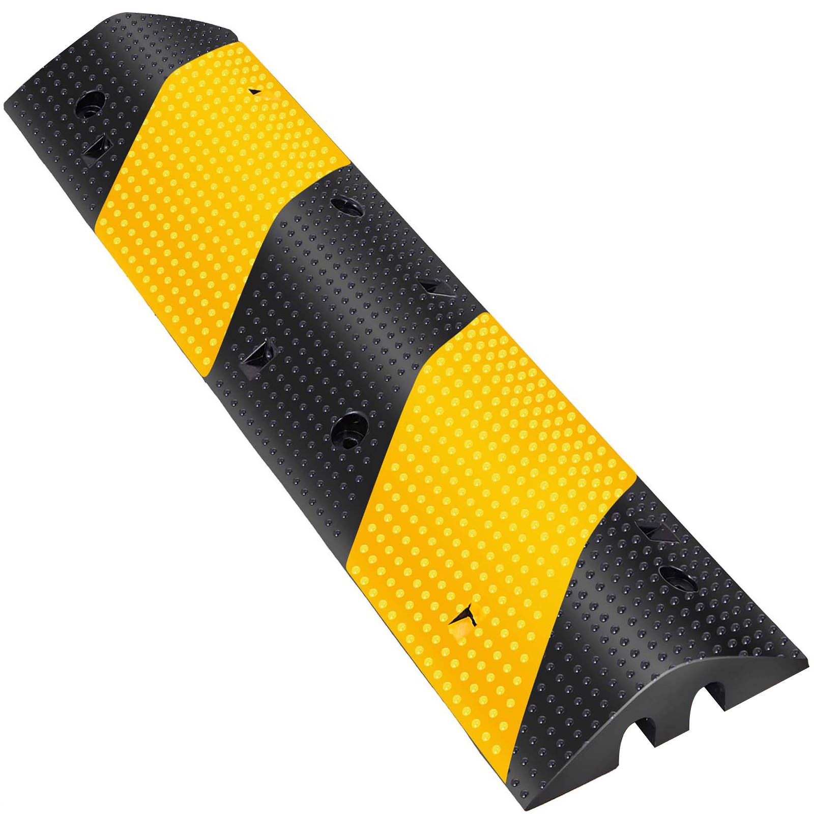 VEVOR Modular Rubber Traffic Speed Bump 2 Channel Cable Protector Ramp